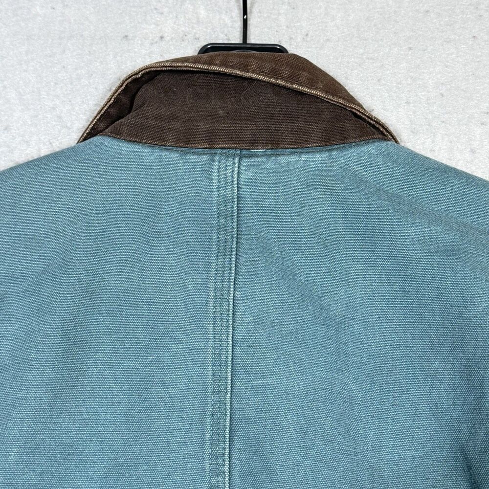 Vintage Carhartt Detroit WJ097 DTL Teal Full Zip Sherpa Jacket Women’s Sz Small - Picture 13 of 15